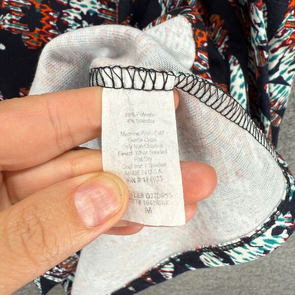 LK Luv Dress Women M Medium Black Floral Mini Short Long Sleeve Round Neck - Picture 4 of 7